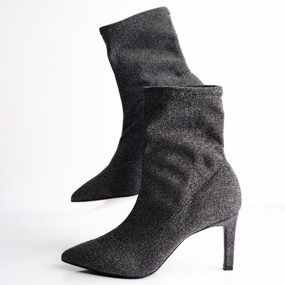 Boden Womens Silver Sparkle Boots Booties Glitter US 8 EU 39 Metallic NWOT - Picture 5 of 8